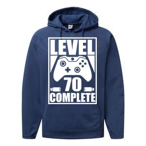 Level 70 Complete Video Gamer 70th Birthday Performance Fleece Hoodie