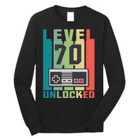 Level 70 Unlocked Funny Retro Gamer Birthday Long Sleeve Shirt