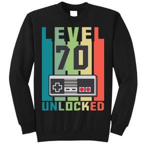 Level 70 Unlocked Funny Retro Gamer Birthday Sweatshirt