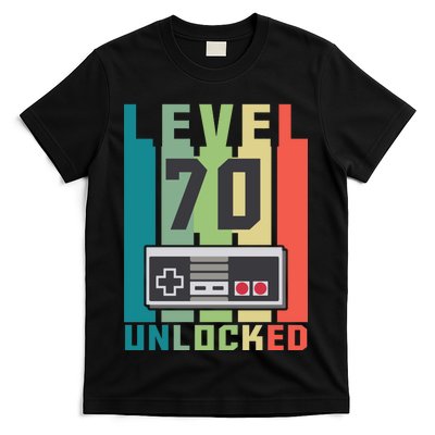 Level 70 Unlocked Funny Retro Gamer Birthday T-Shirt