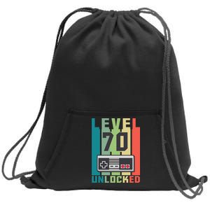 Level 70 Unlocked Funny Retro Gamer Birthday Sweatshirt Cinch Pack Bag