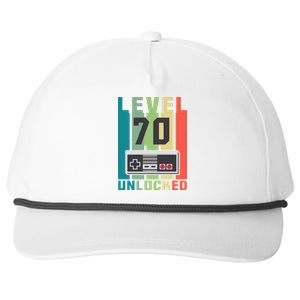 Level 70 Unlocked Funny Retro Gamer Birthday Snapback Five-Panel Rope Hat