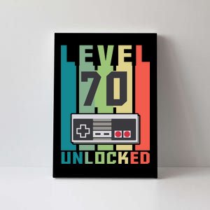 Level 70 Unlocked Funny Retro Gamer Birthday Canvas