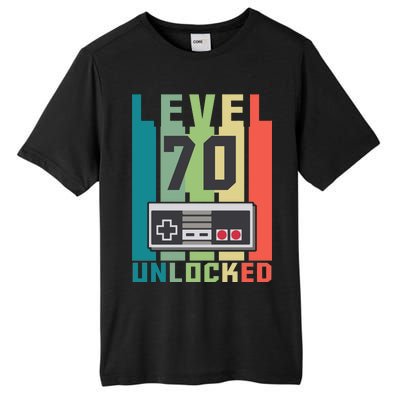 Level 70 Unlocked Funny Retro Gamer Birthday Tall Fusion ChromaSoft Performance T-Shirt