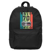 Level 70 Unlocked Funny Retro Gamer Birthday 16 in Basic Backpack