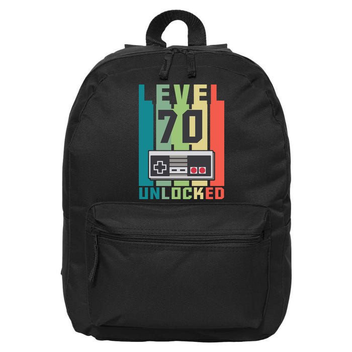 Level 70 Unlocked Funny Retro Gamer Birthday 16 in Basic Backpack