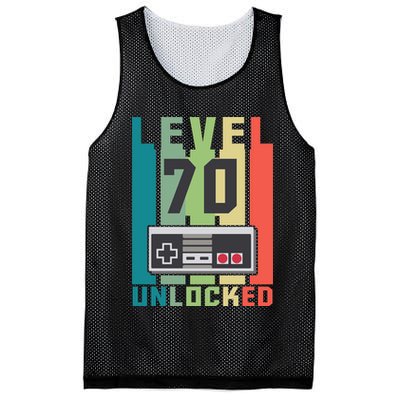 Level 70 Unlocked Funny Retro Gamer Birthday Mesh Reversible Basketball Jersey Tank
