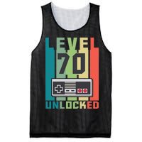 Level 70 Unlocked Funny Retro Gamer Birthday Mesh Reversible Basketball Jersey Tank