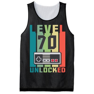 Level 70 Unlocked Funny Retro Gamer Birthday Mesh Reversible Basketball Jersey Tank