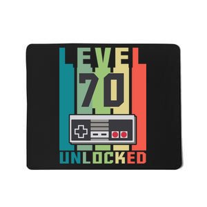 Level 70 Unlocked Funny Retro Gamer Birthday Mousepad