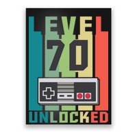 Level 70 Unlocked Funny Retro Gamer Birthday Poster