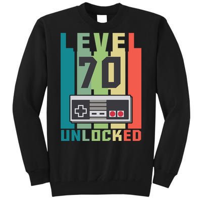 Level 70 Unlocked Funny Retro Gamer Birthday Tall Sweatshirt