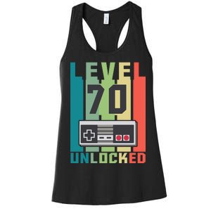 Level 70 Unlocked Funny Retro Gamer Birthday Women's Racerback Tank