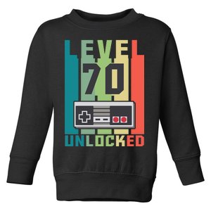 Level 70 Unlocked Funny Retro Gamer Birthday Toddler Sweatshirt