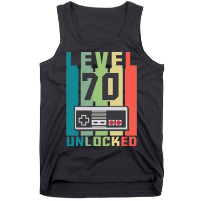 Level 70 Unlocked Funny Retro Gamer Birthday Tank Top