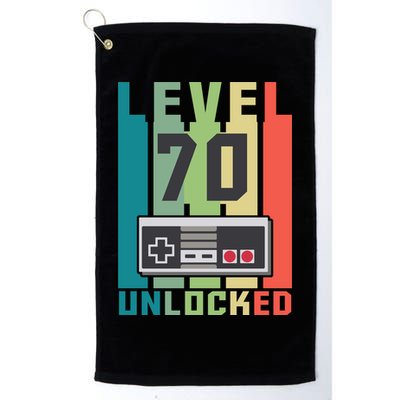 Level 70 Unlocked Funny Retro Gamer Birthday Golf Towel
