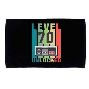 Level 70 Unlocked Funny Retro Gamer Birthday Microfiber Hand Towel