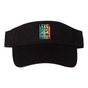 Level 70 Unlocked Funny Retro Gamer Birthday Valucap Bio-Washed Visor