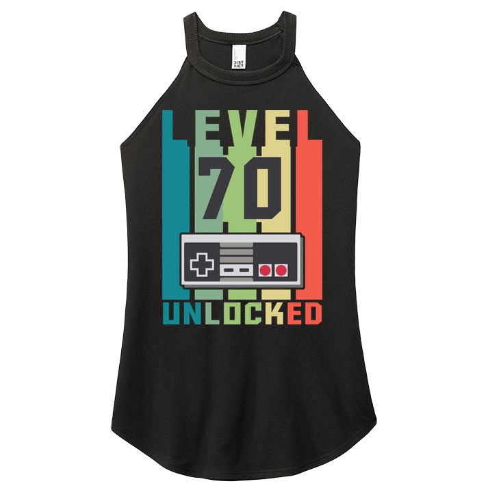 Level 70 Unlocked Funny Retro Gamer Birthday Women's Perfect Tri Rocker Tank