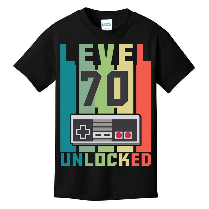 Level 70 Unlocked Funny Retro Gamer Birthday Kids T-Shirt