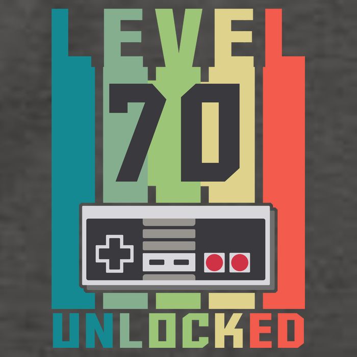 Level 70 Unlocked Funny Retro Gamer Birthday Vector Backpack