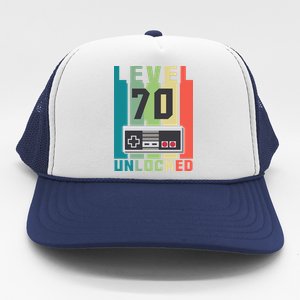 Level 70 Unlocked Funny Retro Gamer Birthday Trucker Hat