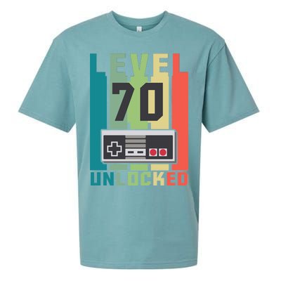 Level 70 Unlocked Funny Retro Gamer Birthday Sueded Cloud Jersey T-Shirt