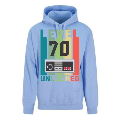 Level 70 Unlocked Funny Retro Gamer Birthday Unisex Surf Hoodie