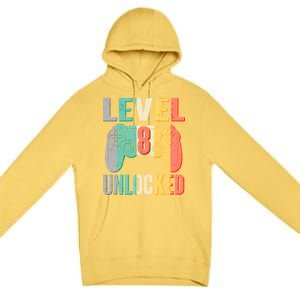 Level 8 Unlocked Eight Years Old Premium Pullover Hoodie