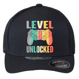 Level 8 Unlocked Eight Years Old Flexfit Unipanel Trucker Cap