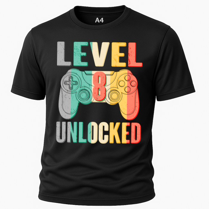Level 8 Unlocked Eight Years Old Cooling Performance Crew T-Shirt