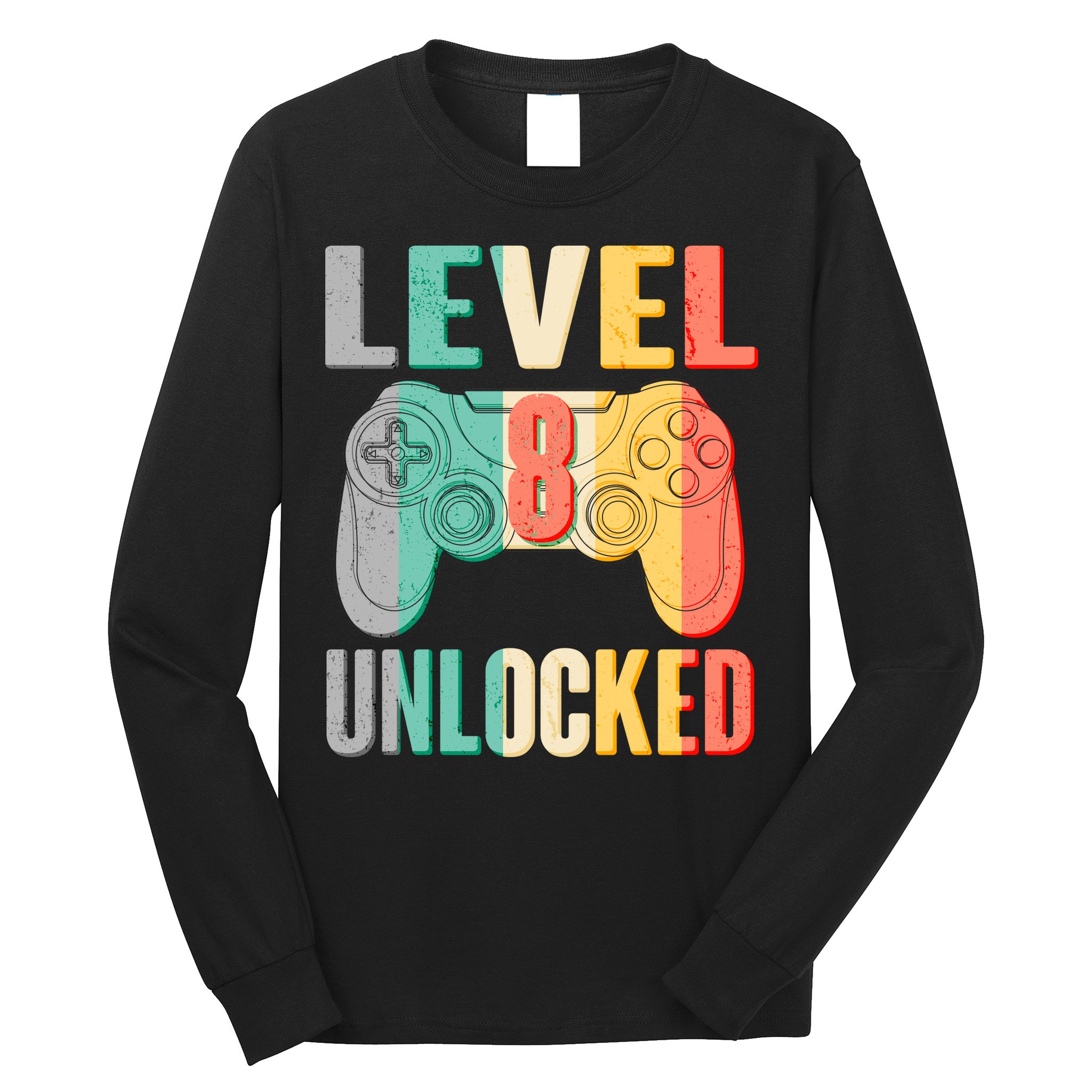 Level 8 Unlocked Eight Years Old Long Sleeve Shirt