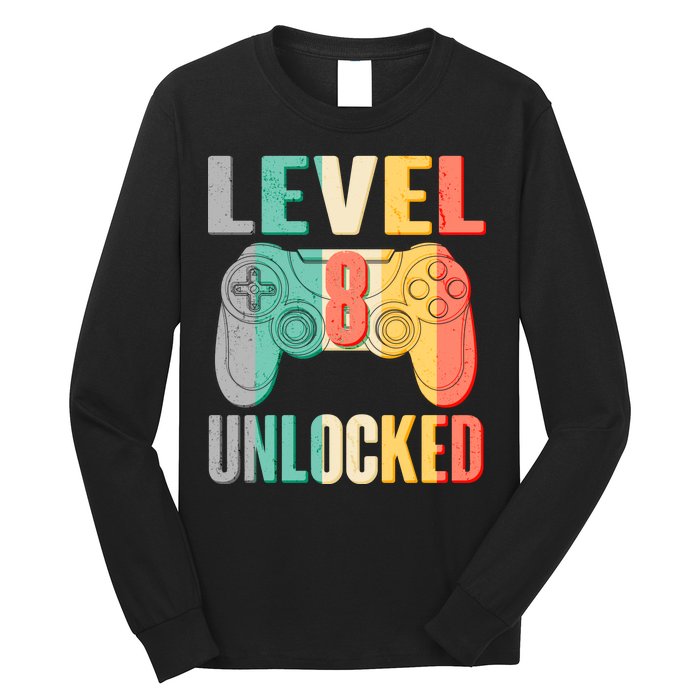 Level 8 Unlocked Eight Years Old Long Sleeve Shirt