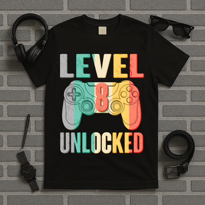 Level 8 Unlocked Eight Years Old T-Shirt