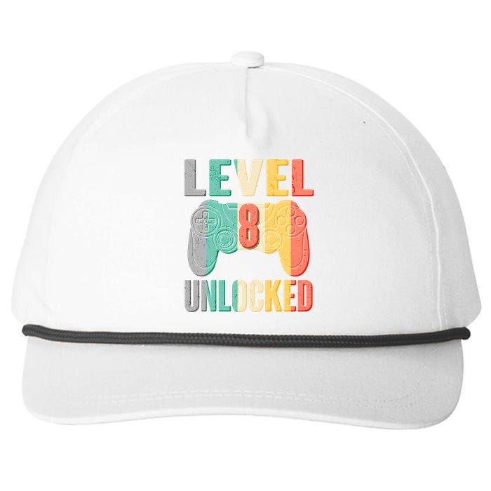 Level 8 Unlocked Eight Years Old Snapback Five-Panel Rope Hat