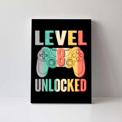 Level 8 Unlocked Eight Years Old Canvas