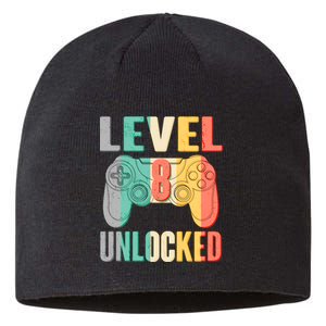 Level 8 Unlocked Eight Years Old Sustainable Beanie