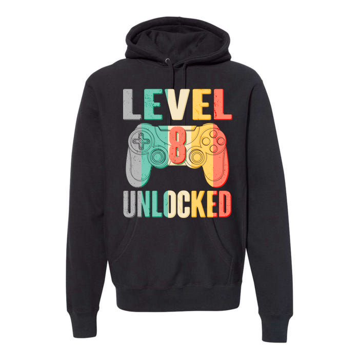 Level 8 Unlocked Eight Years Old Premium Hoodie