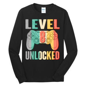 Level 8 Unlocked Eight Years Old Tall Long Sleeve T-Shirt