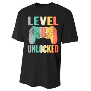 Level 8 Unlocked Eight Years Old Performance Sprint T-Shirt