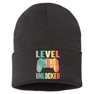 Level 8 Unlocked Eight Years Old Sustainable Knit Beanie