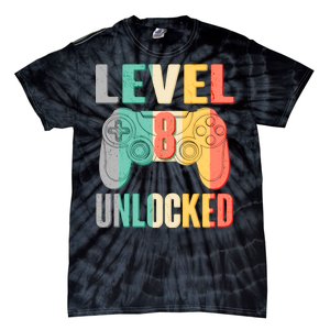 Level 8 Unlocked Eight Years Old Tie-Dye T-Shirt