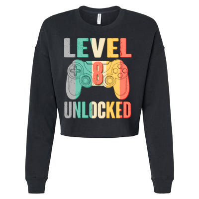 Level 8 Unlocked Eight Years Old Cropped Pullover Crew