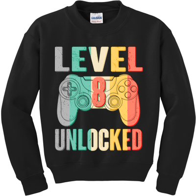 Level 8 Unlocked Eight Years Old Kids Sweatshirt