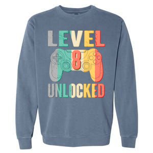 Level 8 Unlocked Eight Years Old Garment-Dyed Sweatshirt