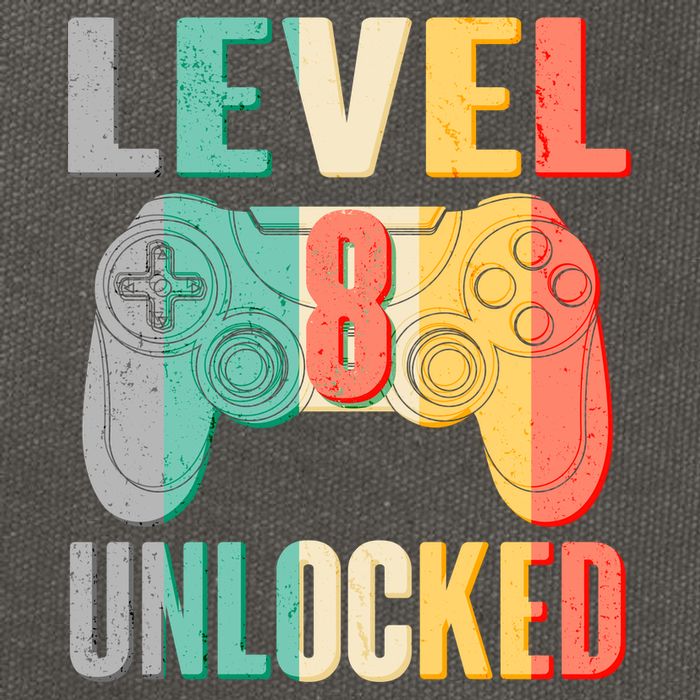 Level 8 Unlocked Eight Years Old Cotton Canvas Backpack