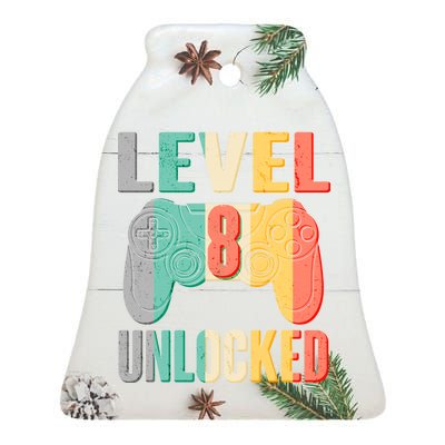 Level 8 Unlocked Eight Years Old Ceramic Bell Ornament