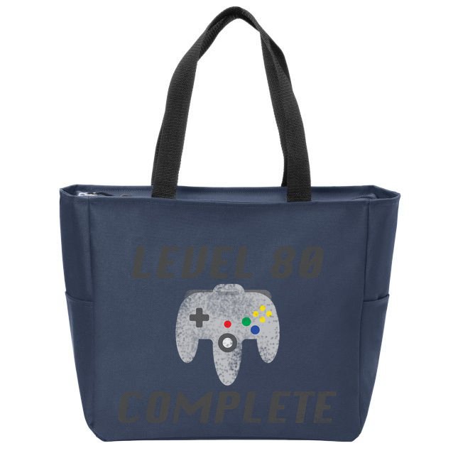 Level 80 Complete 80th Birthday Zip Tote Bag