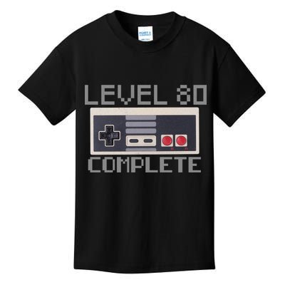 Level 80 Complete Retro Gamer 80th Birthday Kids T-Shirt