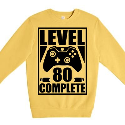 Level 80 Complete Video Gamer 80th Birthday Premium Crewneck Sweatshirt